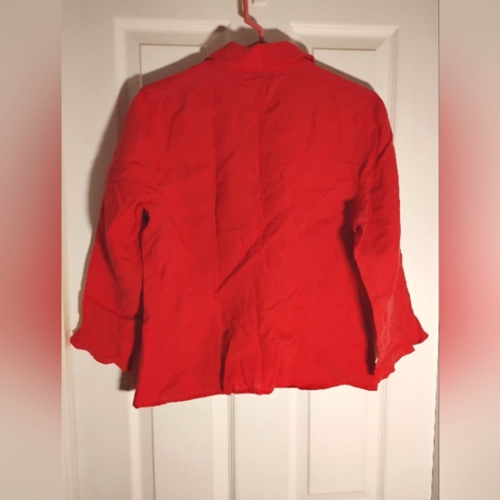 Irish Linen Talbots Shacket Red - Picture 5 of 7